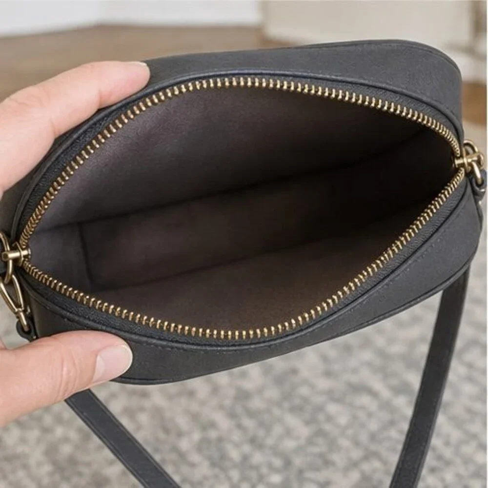 Tan Pebbled Crossbody Bag